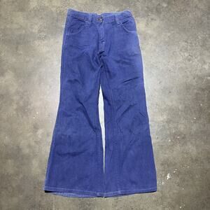 Vintage 60s 70s Blue Dark Wash Bell Bottom Jeans 26x27